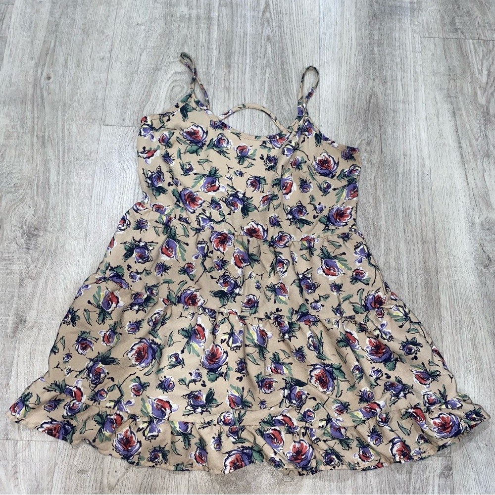 Soprano Beige Floral Tank Blouse Size XS